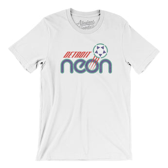 Detroit Neon Soccer Men/Unisex T-Shirt-White-Allegiant Goods Co. Vintage Sports Apparel