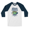 Milwaukee County Stadium Men/Unisex Raglan 3/4 Sleeve T-Shirt-White|Navy-Allegiant Goods Co. Vintage Sports Apparel
