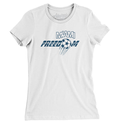 Miami Freedom Soccer Women's T-Shirt-White-Allegiant Goods Co. Vintage Sports Apparel