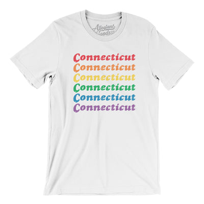 Connecticut Pride Men/Unisex T-Shirt-White-Allegiant Goods Co. Vintage Sports Apparel