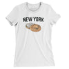 New York Bagel Women's T-Shirt-White-Allegiant Goods Co. Vintage Sports Apparel