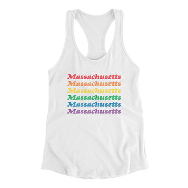 Massachusetts Pride Women's Racerback Tank-Allegiant Goods Co. Vintage Sports Apparel