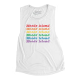 Rhode Island Pride Women's Flowey Scoopneck Muscle Tank-White-Allegiant Goods Co. Vintage Sports Apparel