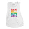 San Francisco California Pride Women's Flowey Scoopneck Muscle Tank-White-Allegiant Goods Co. Vintage Sports Apparel