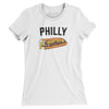 Philly Cheesesteak Women's T-Shirt-White-Allegiant Goods Co. Vintage Sports Apparel