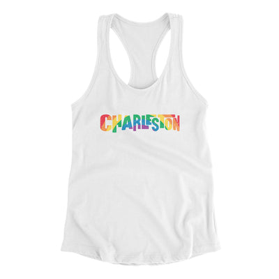 Charleston South Carolina Pride Women's Racerback Tank-White-Allegiant Goods Co. Vintage Sports Apparel