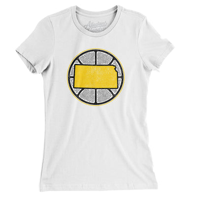 Kansas Basketball Women's T-Shirt-White-Allegiant Goods Co. Vintage Sports Apparel