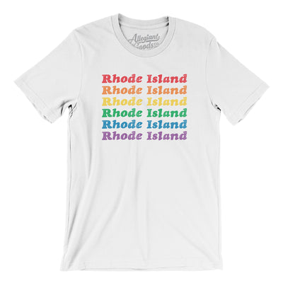 Rhode Island Pride Men/Unisex T-Shirt-White-Allegiant Goods Co. Vintage Sports Apparel