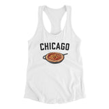 Chicago Style Deep Dish Pizza Women's Racerback Tank-White-Allegiant Goods Co. Vintage Sports Apparel