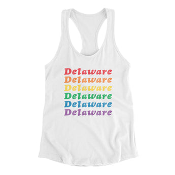 Delaware Pride Women's Racerback Tank-Allegiant Goods Co. Vintage Sports Apparel