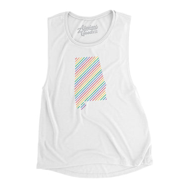 Alabama Pride State Flowey Scoopneck Muscle Tank-Allegiant Goods Co. Vintage Sports Apparel