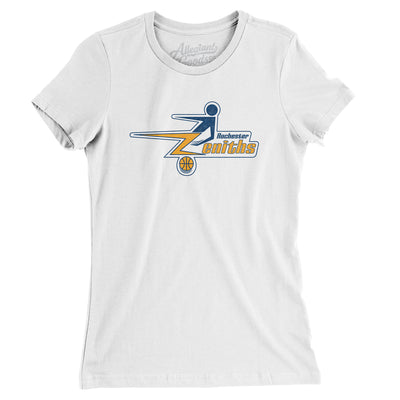 Rochester Zeniths Basketball Women's T-Shirt-White-Allegiant Goods Co. Vintage Sports Apparel