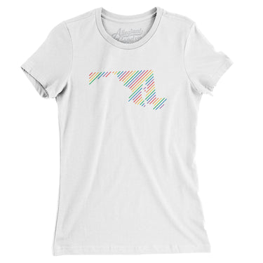 Maryland Pride State Women's T-Shirt-White-Allegiant Goods Co. Vintage Sports Apparel
