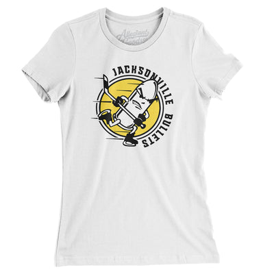 Jacksonville Bullets Hockey Women's T-Shirt-White-Allegiant Goods Co. Vintage Sports Apparel