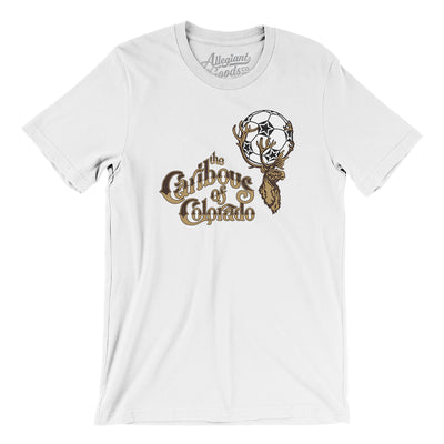 Caribous of Colorado Soccer Men/Unisex T-Shirt-White-Allegiant Goods Co. Vintage Sports Apparel