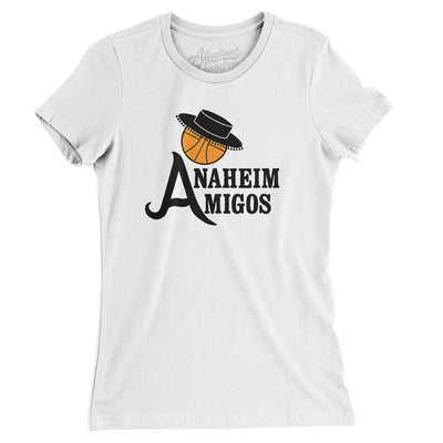 Anaheim Amigos Basketball Women's T-Shirt-White-Allegiant Goods Co. Vintage Sports Apparel