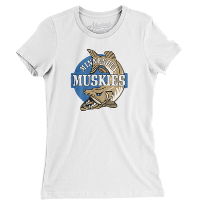 Minnesota Muskies Basketball Women's T-Shirt-White-Allegiant Goods Co. Vintage Sports Apparel