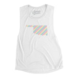 Oklahoma Pride State Flowey Scoopneck Muscle Tank-White-Allegiant Goods Co. Vintage Sports Apparel