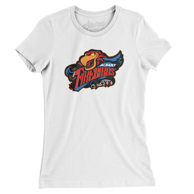 Albany Firebirds Arena Football Women's T-Shirt-White-Allegiant Goods Co. Vintage Sports Apparel