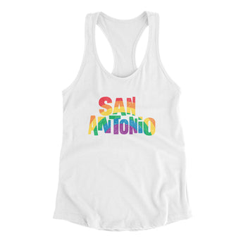 San Antonio Texas Pride Women's Racerback Tank-White-Allegiant Goods Co. Vintage Sports Apparel
