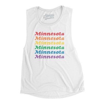 Minnesota Pride Women's Flowey Scoopneck Muscle Tank-White-Allegiant Goods Co. Vintage Sports Apparel