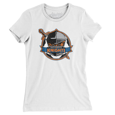 Sacramento Knights Soccer Women's T-Shirt-White-Allegiant Goods Co. Vintage Sports Apparel