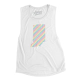 Indiana Pride State Flowey Scoopneck Muscle Tank-Allegiant Goods Co. Vintage Sports Apparel
