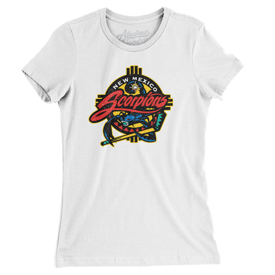 New Mexico Scorpions Hockey Women's T-Shirt-White-Allegiant Goods Co. Vintage Sports Apparel
