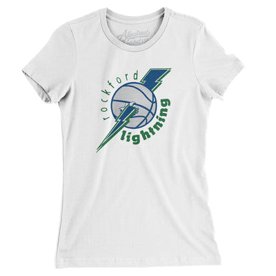 Rockford Lightning Basketball Women's T-Shirt-White-Allegiant Goods Co. Vintage Sports Apparel