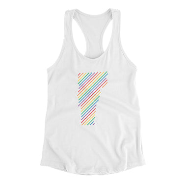 Vermont Pride State Women's Racerback Tank-White-Allegiant Goods Co. Vintage Sports Apparel