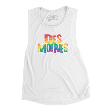 Des Moines Iowa Pride Women's Flowey Scoopneck Muscle Tank-Allegiant Goods Co. Vintage Sports Apparel