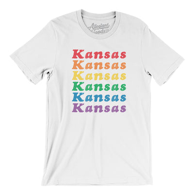 Kansas Pride Men/Unisex T-Shirt-White-Allegiant Goods Co. Vintage Sports Apparel