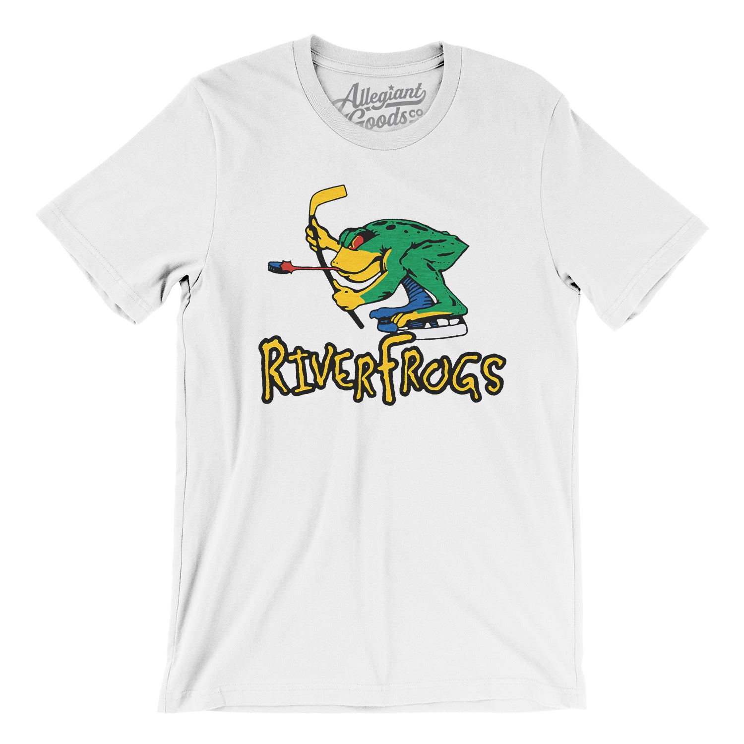 Vintage, Shirts, Vintage 9s Louisville River Frogs Hockey Echl Tshirt In  White