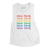 New York Pride Women's Flowey Scoopneck Muscle Tank-Allegiant Goods Co. Vintage Sports Apparel