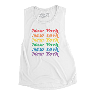 New York Pride Women's Flowey Scoopneck Muscle Tank-Allegiant Goods Co. Vintage Sports Apparel
