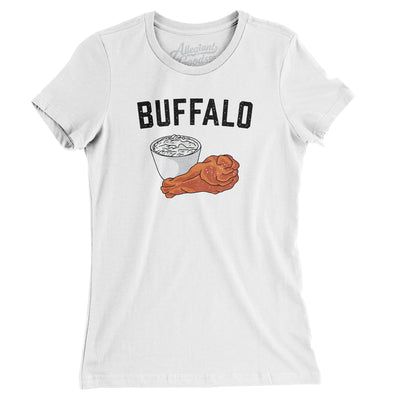 Buffalo Chicken Wings Women's T-Shirt-White-Allegiant Goods Co. Vintage Sports Apparel