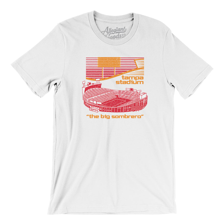 Tampa Stadium Men/Unisex T-Shirt-White-Allegiant Goods Co. Vintage Sports Apparel
