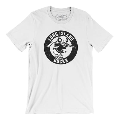 Long Island Ducks Hockey Men/Unisex T-Shirt-White-Allegiant Goods Co. Vintage Sports Apparel