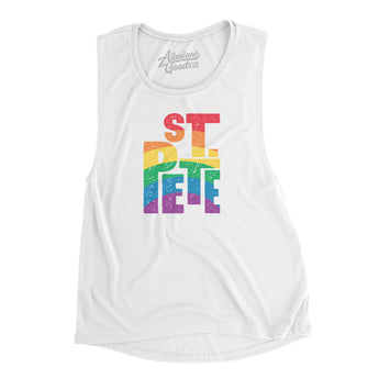 St. Petersburg Florida Pride Women's Flowey Scoopneck Muscle Tank-Allegiant Goods Co. Vintage Sports Apparel