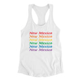 New Mexico Pride Women's Racerback Tank-White-Allegiant Goods Co. Vintage Sports Apparel