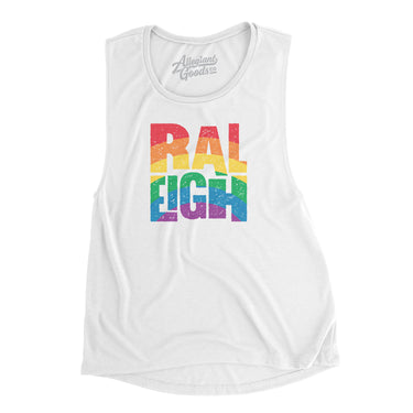 Raleigh North Carolina Pride Women's Flowey Scoopneck Muscle Tank-Allegiant Goods Co. Vintage Sports Apparel