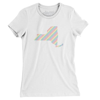 New York Pride State Women's T-Shirt-White-Allegiant Goods Co. Vintage Sports Apparel