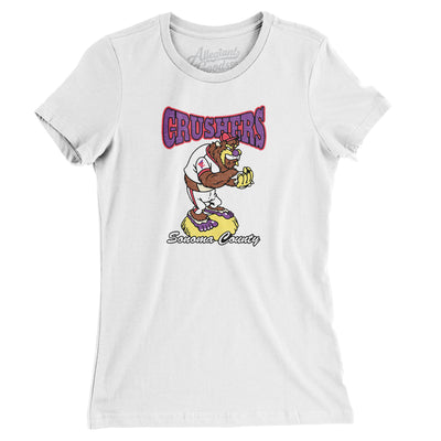 Sonoma County Crushers Baseball Women's T-Shirt-White-Allegiant Goods Co. Vintage Sports Apparel