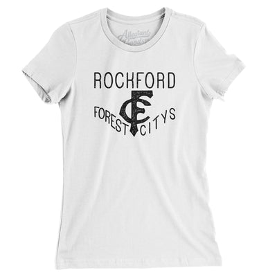 Rockford Forest Citys Baseball Women's T-Shirt-White-Allegiant Goods Co. Vintage Sports Apparel