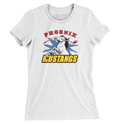 Phoenix Mustangs Hockey Women's T-Shirt-White-Allegiant Goods Co. Vintage Sports Apparel