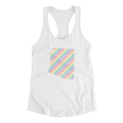 Arizona Pride State Women's Racerback Tank-White-Allegiant Goods Co. Vintage Sports Apparel