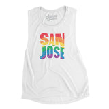 San Jose California Pride Women's Flowey Scoopneck Muscle Tank-Allegiant Goods Co. Vintage Sports Apparel