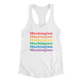 Washington Pride Women's Racerback Tank-White-Allegiant Goods Co. Vintage Sports Apparel