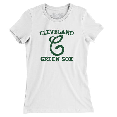 Cleveland Green Sox Baseball Women's T-Shirt-White-Allegiant Goods Co. Vintage Sports Apparel