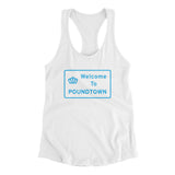 Welcome To Poundtown Women's Racerback Tank-Allegiant Goods Co. Vintage Sports Apparel